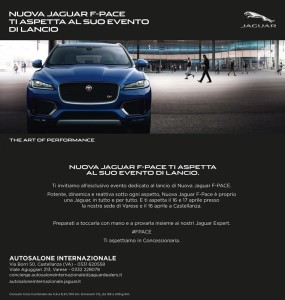 La nuova Jaguar F-Pace ti aspetta a Varese e a Castellanza il 16 e 17 aprile 2016 con un Evento Speciale